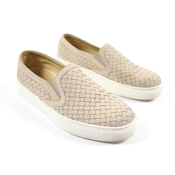 M. Gemi Shoes - M. Gemi Beige Cerchio Woven Leather Sneakers